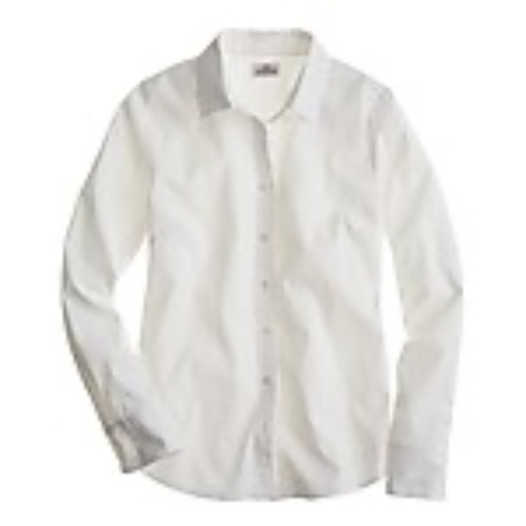 J. Crew Perfect Stretch Button Down White Shirt - Picture 2 of 2